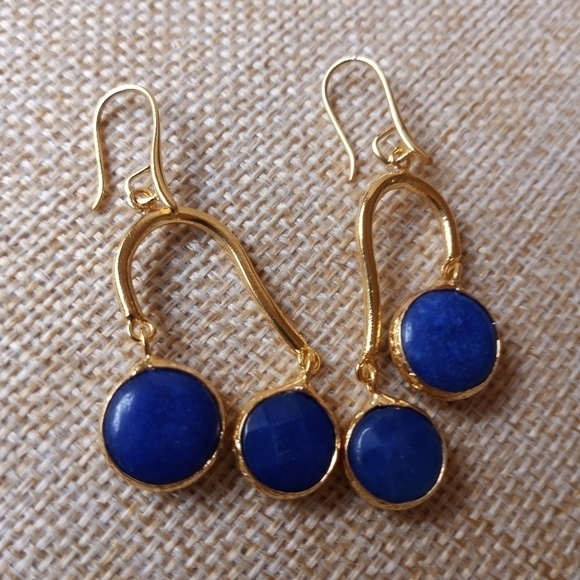 ROYAL Blue Dangle Earrings - Picture 1 of 4